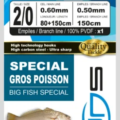 Sunset BDL Surfcasting RS Competition Special Big Fish Fluorocarbon Rig With Octopus 0,60mm 80cm + 0,50mm 150cm Size 4/0