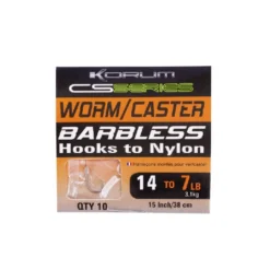 Korum CS Series Barbless Hooks To Nylon Worm/Caster Hook 14 -Exporteren Vangst Now Winkel 6891d4c2288dd456