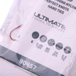 Ultimate Hooks To Nylon Trout Size 8 0,18mm 80cm 10pcs