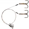 Dragon Single Treble Hook Leader Surfstrand A.F.W. 1X7 18kg 40cm Hook Size 1 2 Pcs
