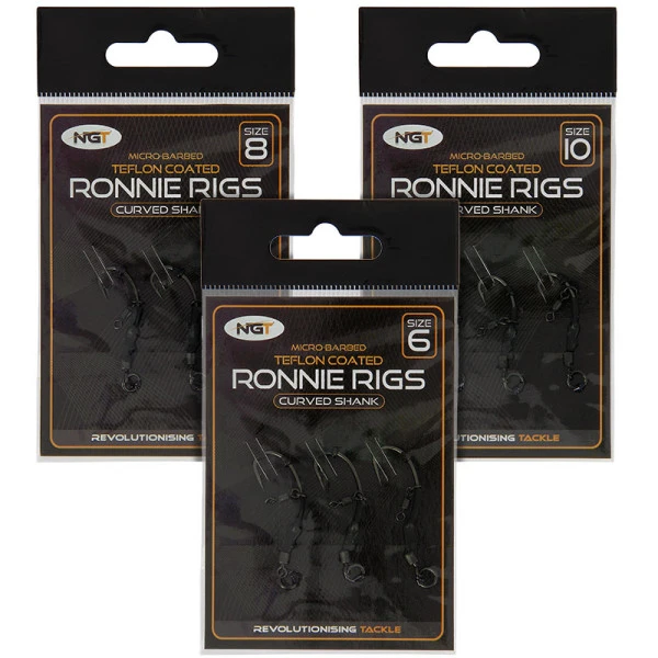 NGT Ronnie Rigs - 3 Pack With Teflon Hooks Size 6 3 NGT Ronnie Rigs - 3 Pack With Teflon Hooks Size 6 - Afbeelding 3