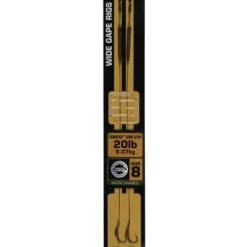 Fox Edges Wide Gape Camotex Semi Stiff Rig 20lb Maat 8 (2 Stuks)