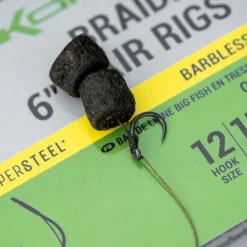 Korum Big Fish Braided Hair Rigs 6" 8pcs Size 12 Barbed