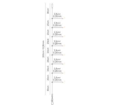 Spro Salt Rig 33 Feather #2/0 Red Yellow 6 Haken 1 Spro Salt Rig 33 Feather #2/0 Red Yellow 6 Haken