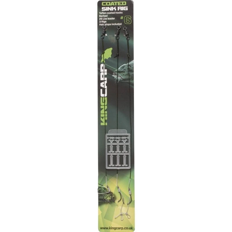 Fladen Coated Sink Rig Incl Hairstops, 3pcs - Size 6 1 Fladen Coated Sink Rig Incl Hairstops, 3pcs - Size 6